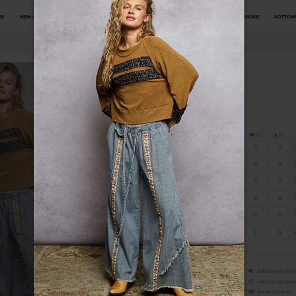 POL “ Dixie “ POL Jersey Top with Balloon Sleeves 66A - Picture 5 of 5